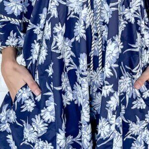 Black Floral Dress With Sexy Split Size XS  Milk Maid Dress Style